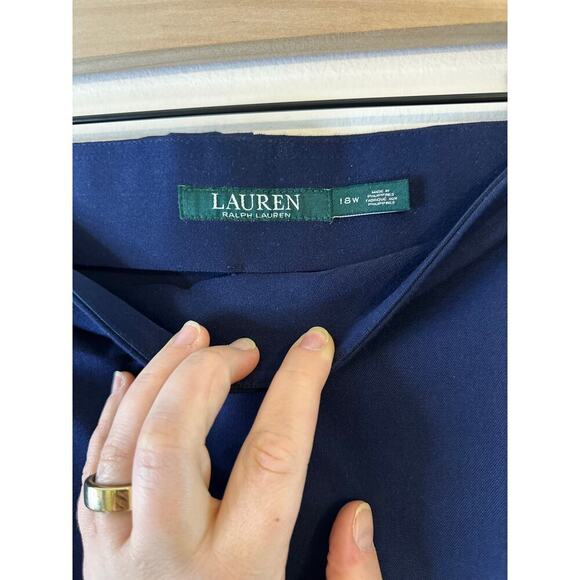 Ralph Lauren Womens Plus Navy High Waist Cotton Blend Ponte Work Legging Sze 18W - Picture 5 of 10